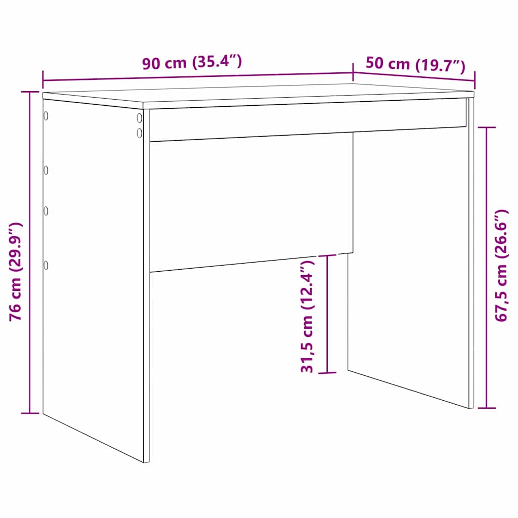 vidaXL Γραφείο Artisan Oak 90 x 50 x 76 εκ.