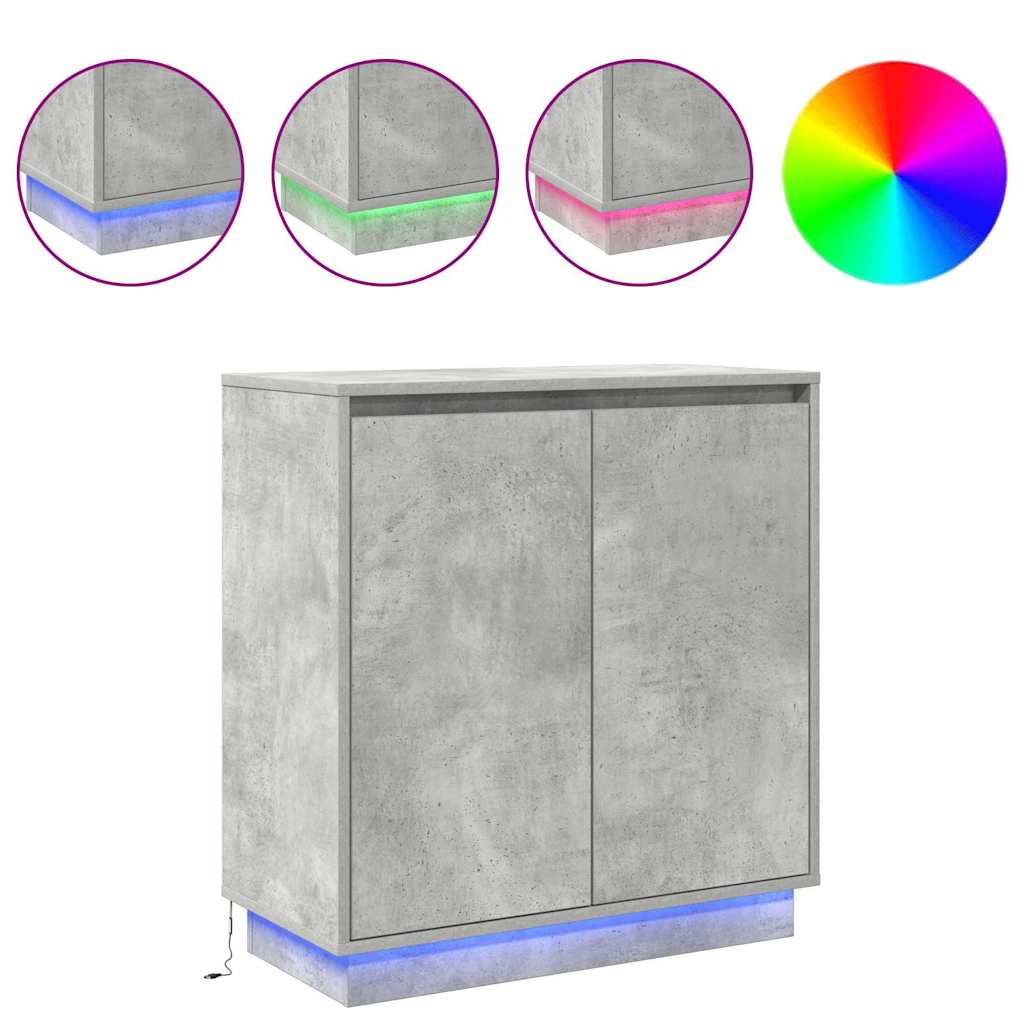 vidaXL Κομοδίνο Σκυρόδεμα Γκρι 71 x 34.5 x 75 εκ. Επεξεργασμένο ξύλο