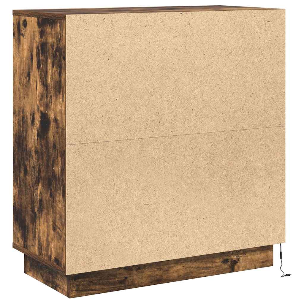 vidaXL Κομοδίνο Καπνιστό Δρύς 71 x 34.5 x 75 εκ. Επεξεργασμένο ξύλο