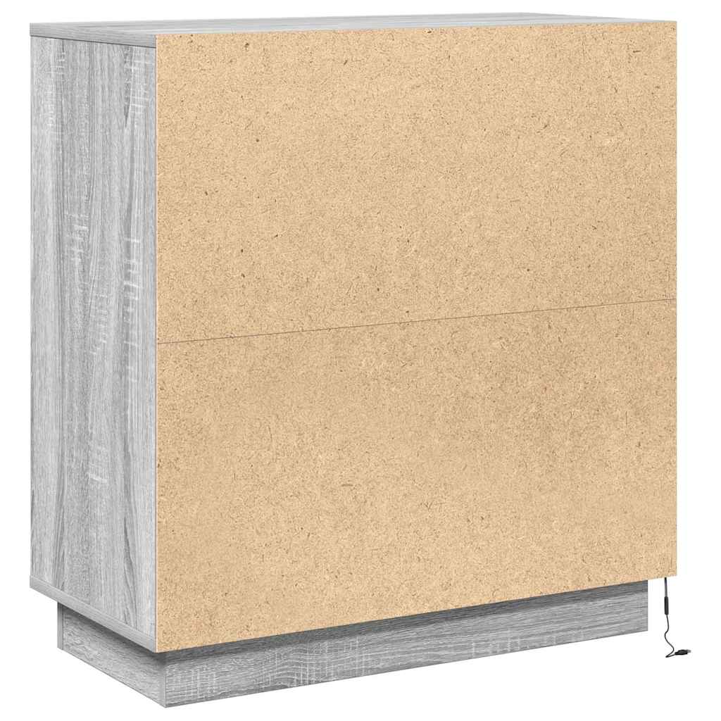 vidaXL Κομοδίνο Γκρίζο Σονομα 71 x 34.5 x 75 εκ. Επεξεργασμένο ξύλο