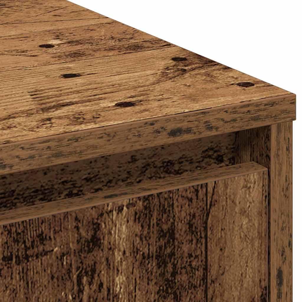 vidaXL Πλευρικό Τραπέζι LED με ράφι Παλιό ξύλο 90 x 32 x 75 εκ.