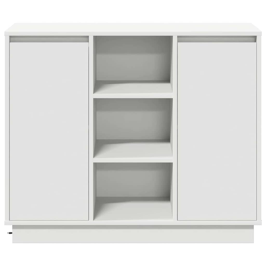 vidaXL Κομοδίνο με ράφι Λευκό 90 x 32 x 75 εκ Επεξεργασμένο ξύλο