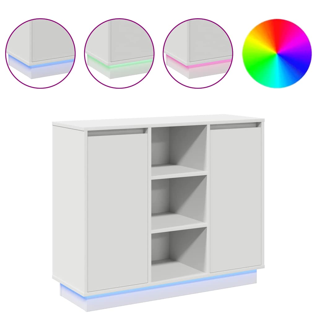 vidaXL Κομοδίνο με ράφι Λευκό 90 x 32 x 75 εκ Επεξεργασμένο ξύλο