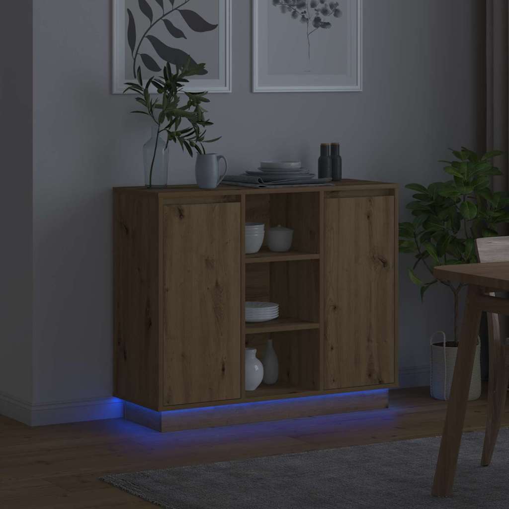 vidaXL Κομοδίνο με ράφι Artisan Oak 90 x 32 x 75 εκ Επεξεργασμένο ξύλο