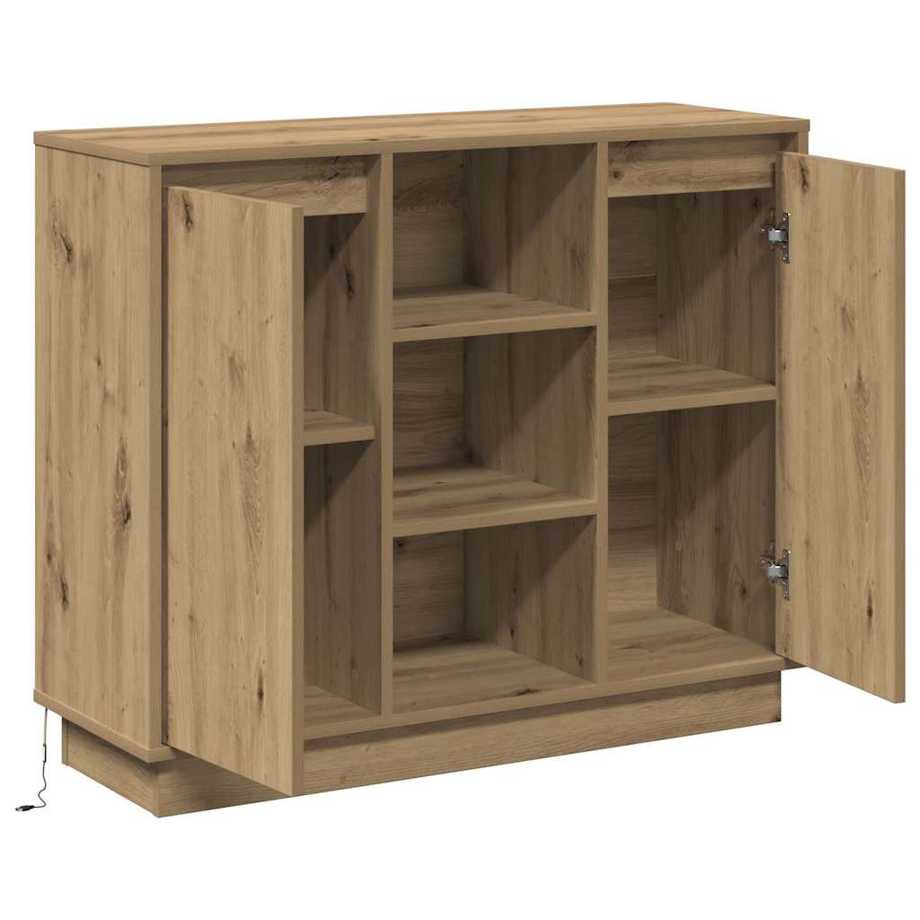 vidaXL Κομοδίνο με ράφι Artisan Oak 90 x 32 x 75 εκ Επεξεργασμένο ξύλο