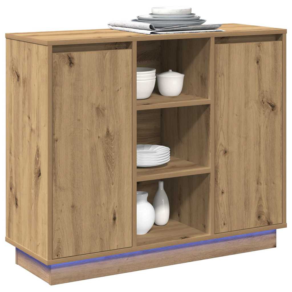 vidaXL Κομοδίνο με ράφι Artisan Oak 90 x 32 x 75 εκ Επεξεργασμένο ξύλο