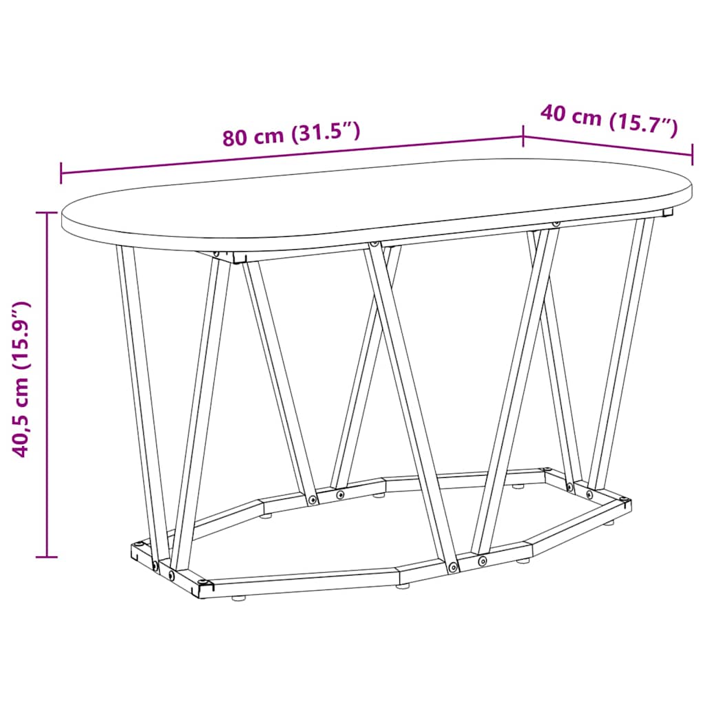 vidaXL Τραπέζι του καφέ Παλαιό ξύλο 80 x 40 x 40.5 εκ