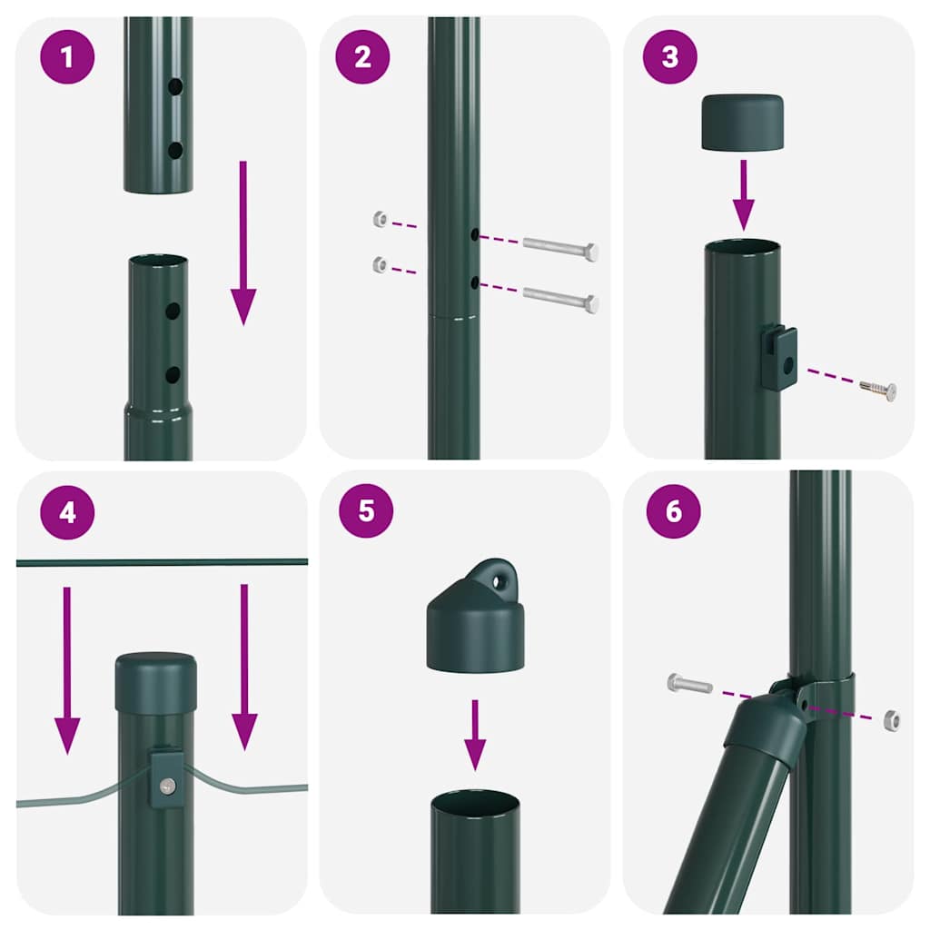 vidaXL Στύλος Περιφράξεων Πράσινο 10 x 1 μ (36 mm πλέγμα)