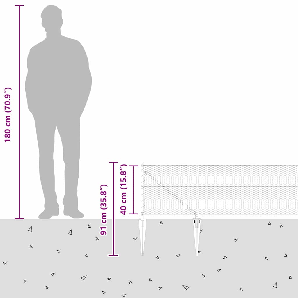 vidaXL Φράχτης με Στήλες. Γκρι 0.4 x 100 μ Ατσάλι με επικάλυψη PVC