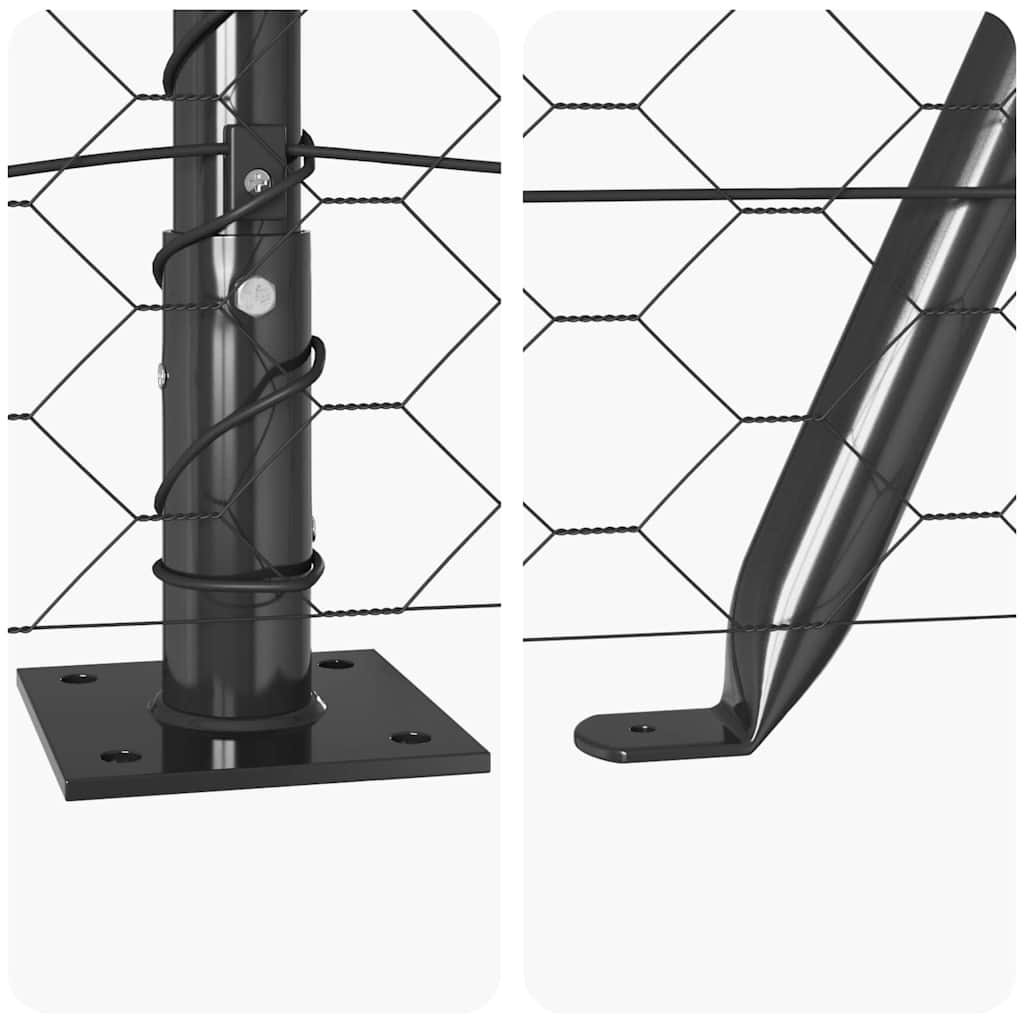 Εξαγωνικός Φράχτης vidaXL Γκρι 1.2x100 μ Χάλυβας