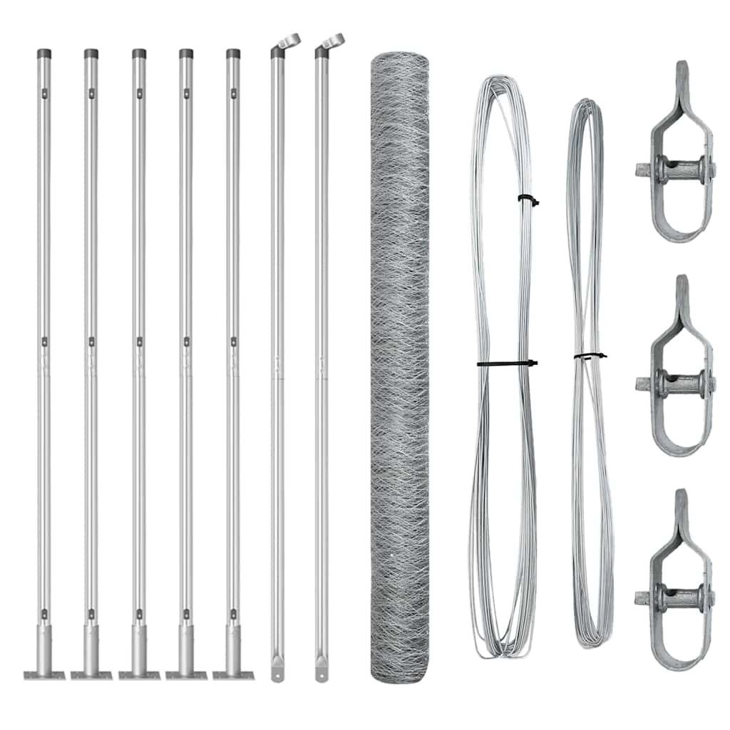 vidaXL Hexagon Fence 1.4x10 μ Γαλβανισμένος χάλυβας