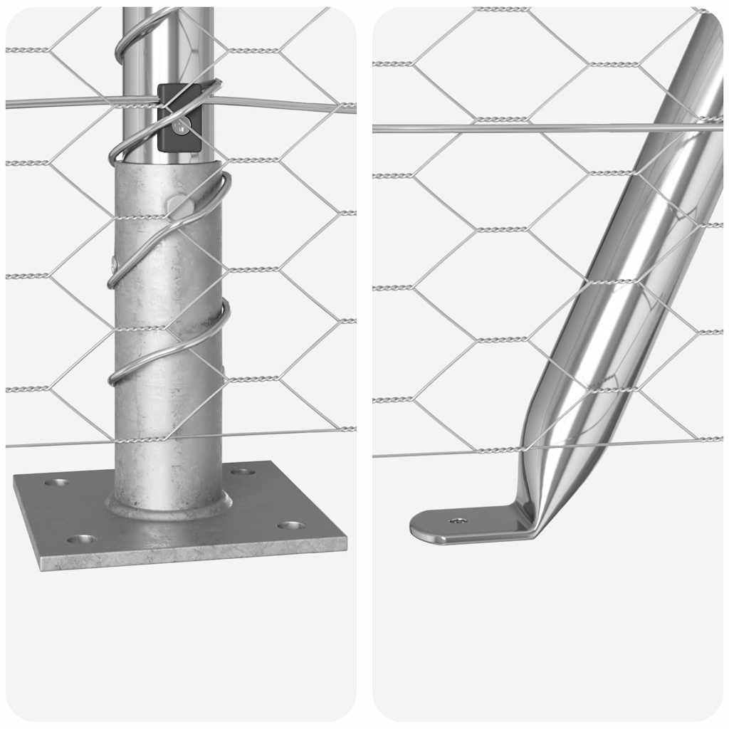 vidaXL Hexagon Φράκτης 1.6x10 μ Γαλβανισμένος Χάλυβας