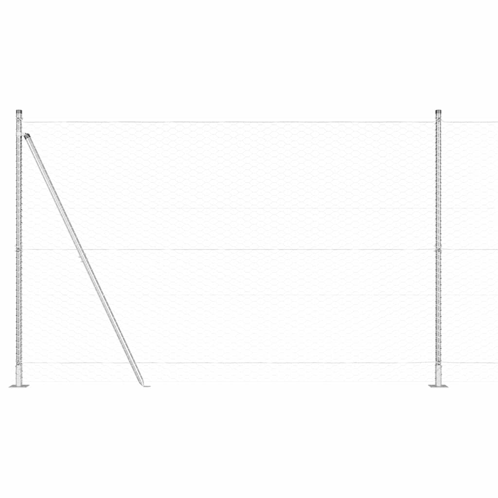 vidaXL Εξάγωνος Φράχτης 1.4x25 μ Γαλβανισμένο Ατσάλι
