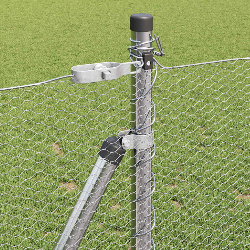 vidaXL Hexagon Fence 0,8x50 μ Γαλβανισμένος Χάλυβας