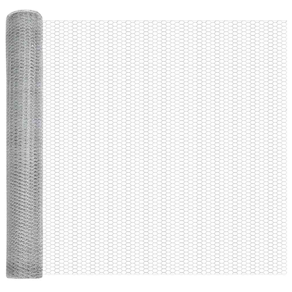 vidaXL Hexagon Fence 0,8x50 μ Γαλβανισμένος Χάλυβας