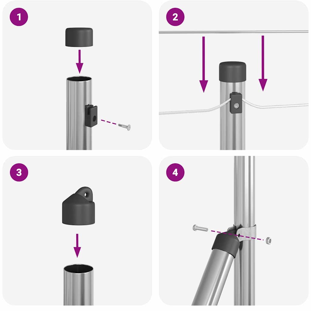 vidaXL Φράχτης Welded Wire με 13 Στύλους 0.6x25 μ Γαλβανισμένο Ατσάλι
