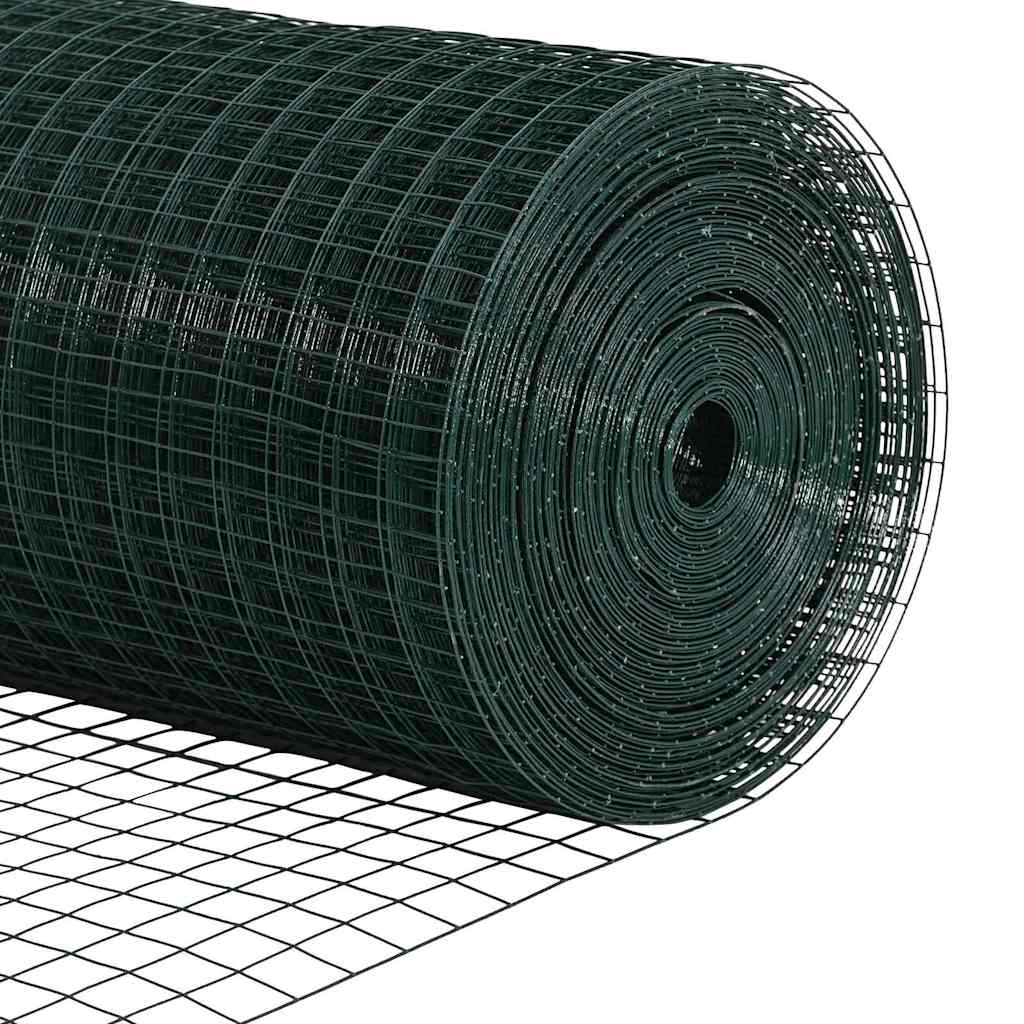vidaXL Περίφραξη με Σχοινί με 7 Στυλους Πράσινο 1.6x10 μ Χάλυβα