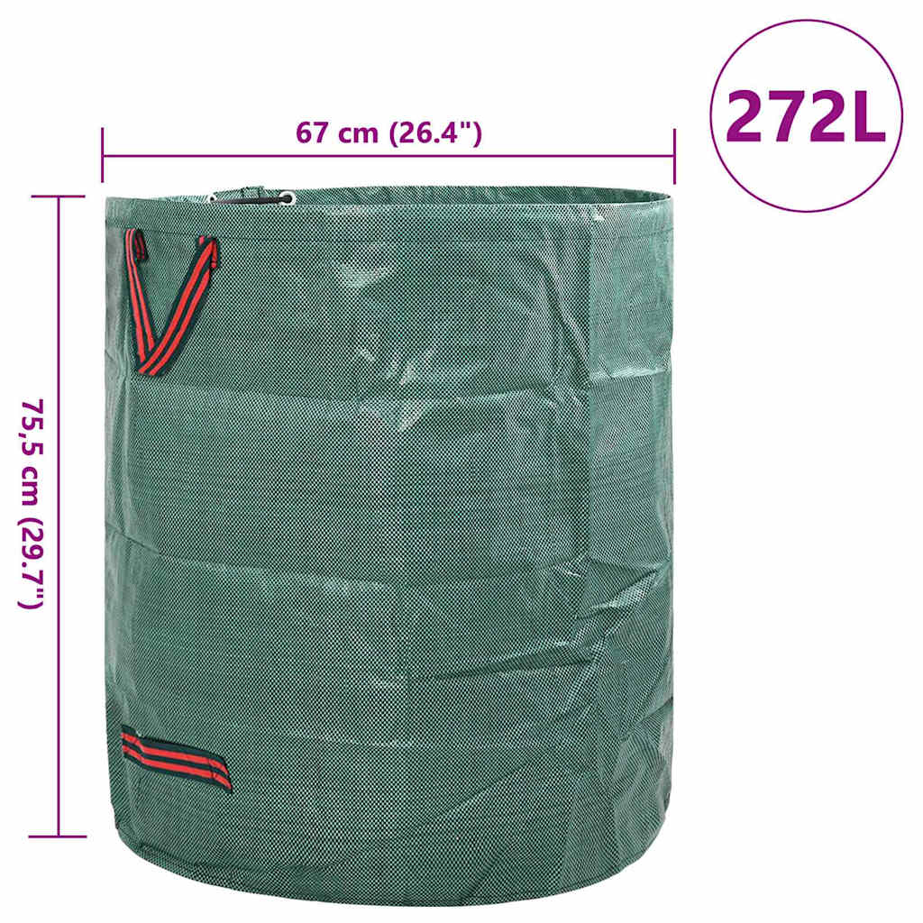 vidaXL Σακούλες Σκουπιδιών Κήπου 12 pcs Πράσινο 67 x 67 x 75,5 εκ