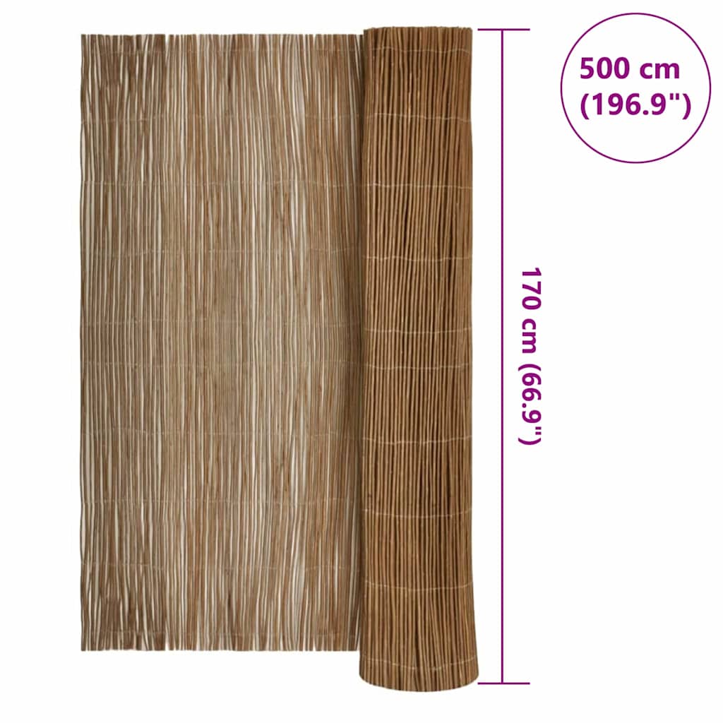 vidaXL Φράκτης Ιτιάς Φυσικό 170 x 500 cm Ιτιά