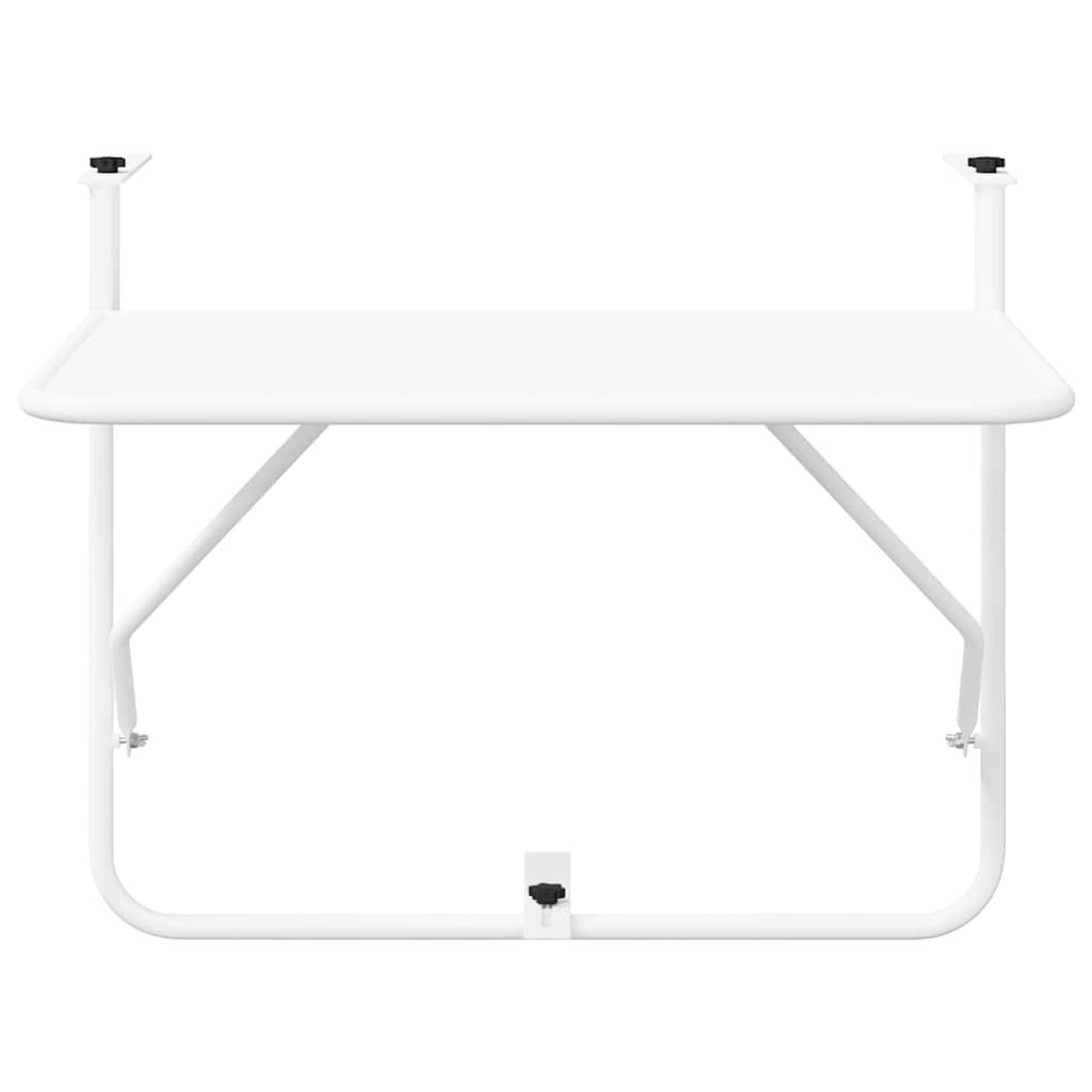 vidaXL Κρεμαστός Τραπέζι Μπαλκονιού Λευκό 60 x 39 x 65 εκ. Ατσάλι