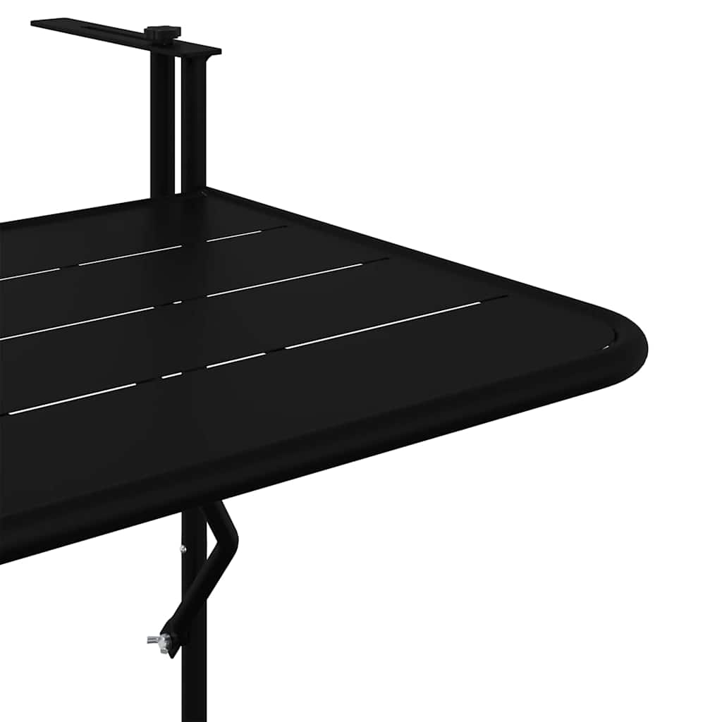 vidaXL Κρεμαστός Τραπέζι Μπαλκονιού Μαύρο 60 x 39 x 65 εκ. Ατσάλι