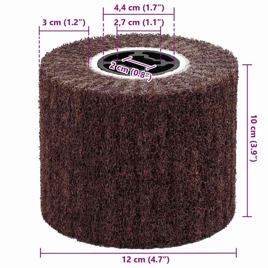 vidaXL Λειαντικοί Ρολοί 3 pcs Καφέ 12 x 12 x 10 εκ. Συνθετικές ίνες