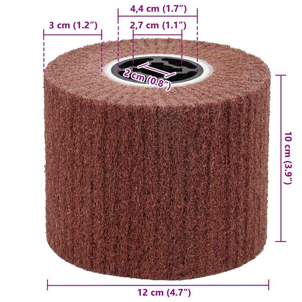 vidaXL Λειαντικοί Ρολοί 3 pcs Καφέ 12 x 12 x 10 εκ. Συνθετικές ίνες
