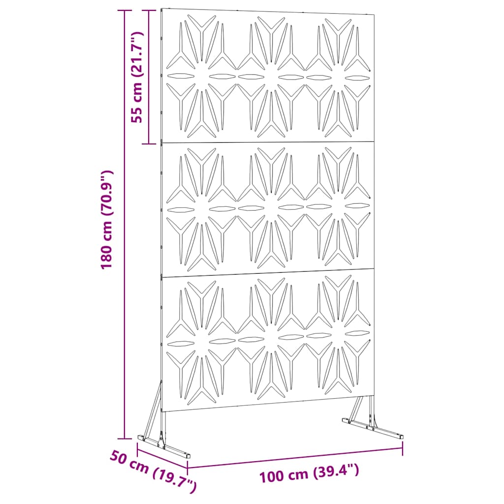 vidaXL Οθόνη Ιδιωτικότητας Γκρι Ατσάλι