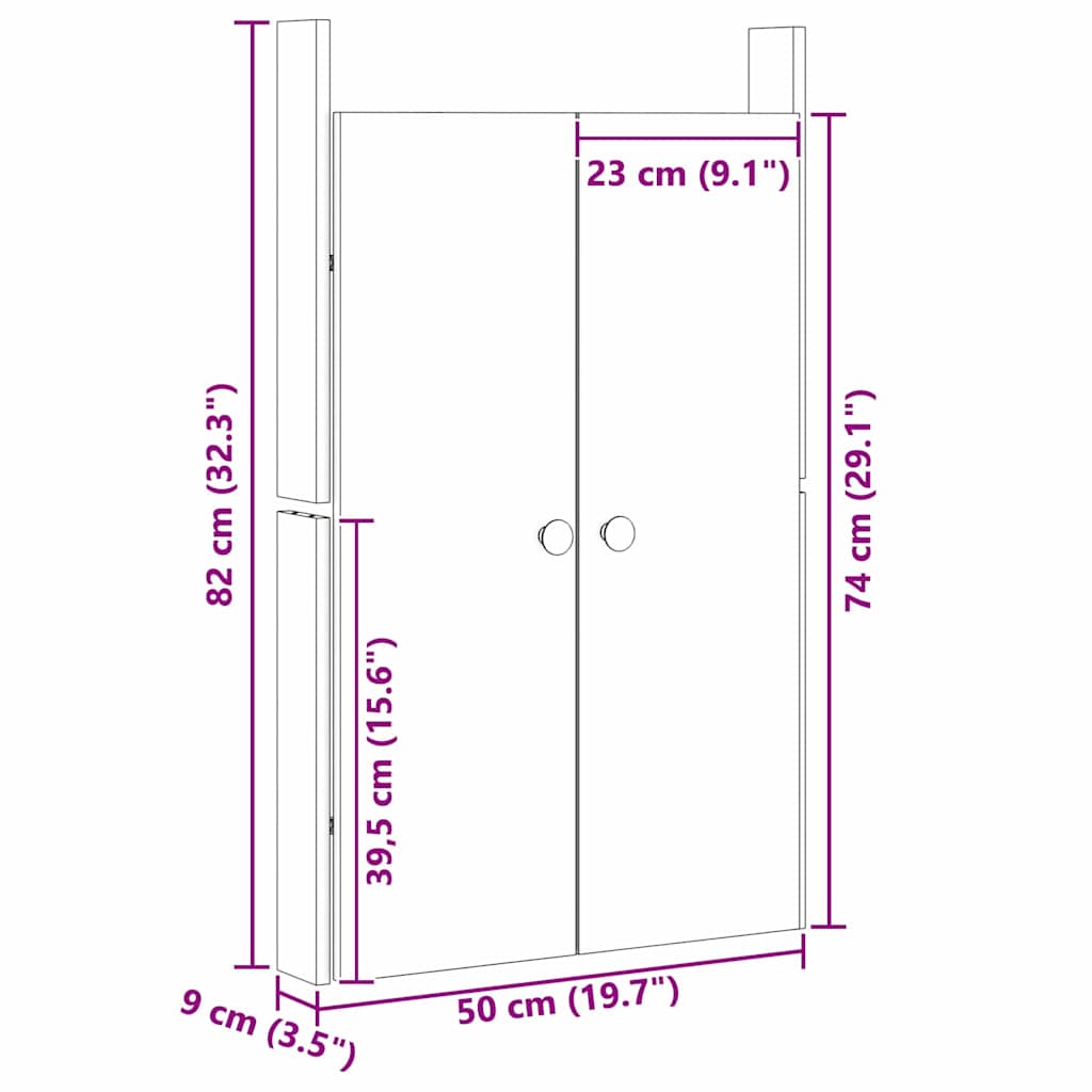 vidaXL Πόρτα κουζίνας MEPPEL Λευκό 50 x 9 x 82 εκ Μασίφ ξύλο πεύκου