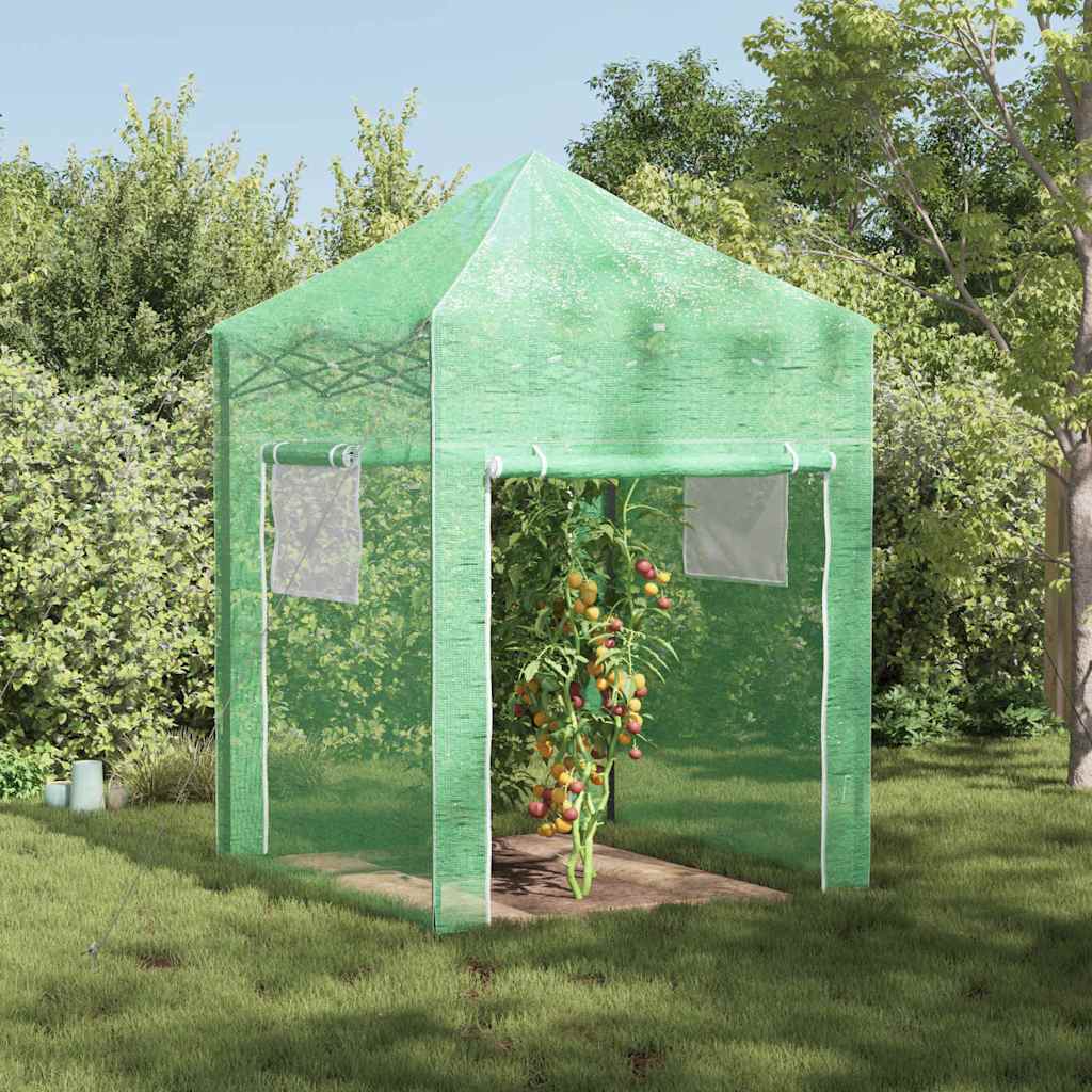 vidaXL Θερμοκήπιο με στέγη Πράσινο 200 x 200 x 300 εκ Ατσάλι