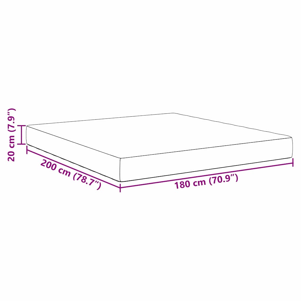 vidaXL Στρώμα Κρεβατιού με στρώμα Κρεμ 180 x 200 cm ύφασμα