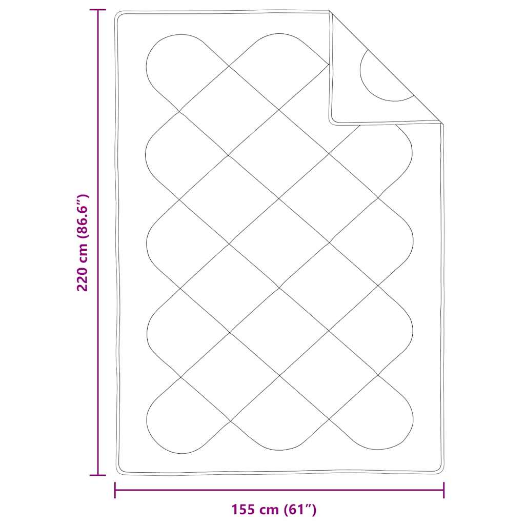 vidaXL Κουβέρτες & Κουβέρτες Λευκό 155 x 220 εκ. Μικροΐνες