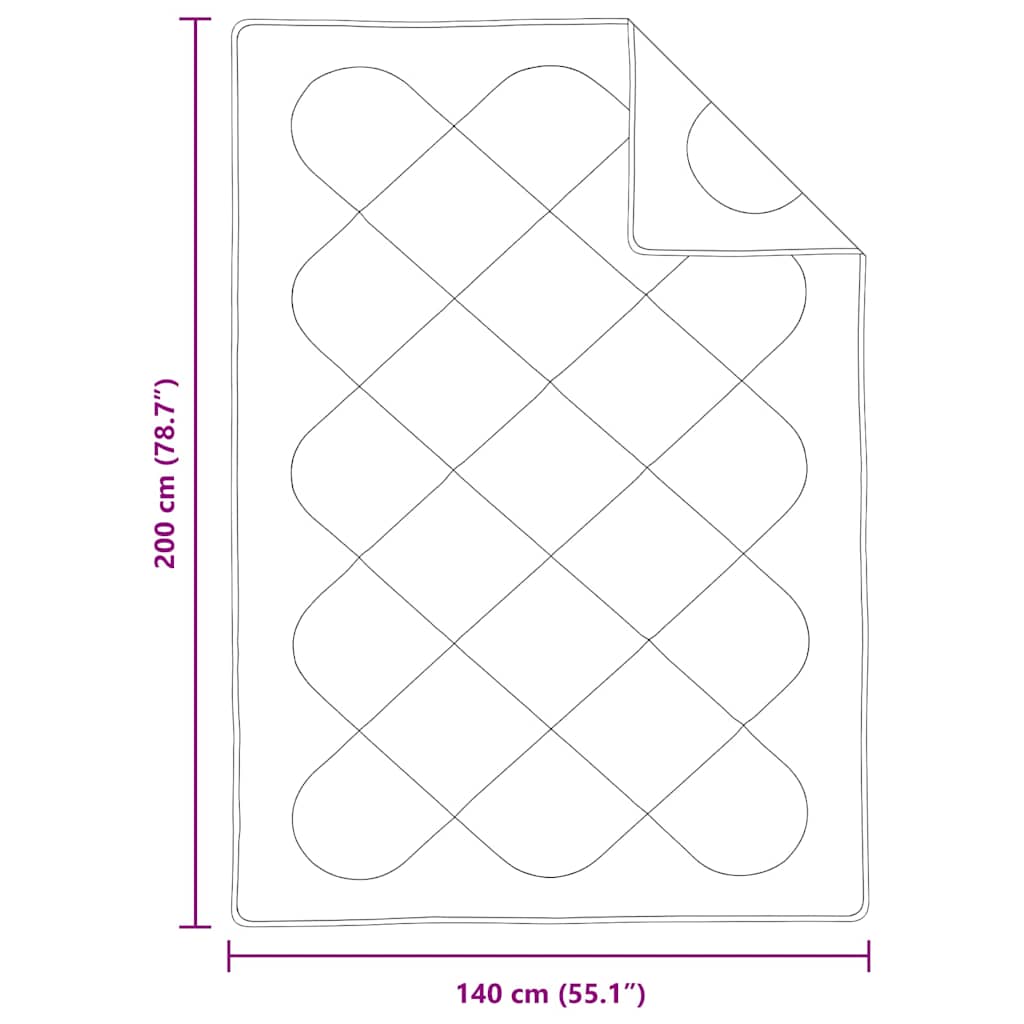 vidaXL Χειμερινό Παπλωματοθήκη Λευκό 200 x 135 x 5 εκ. Πολυεστέρας