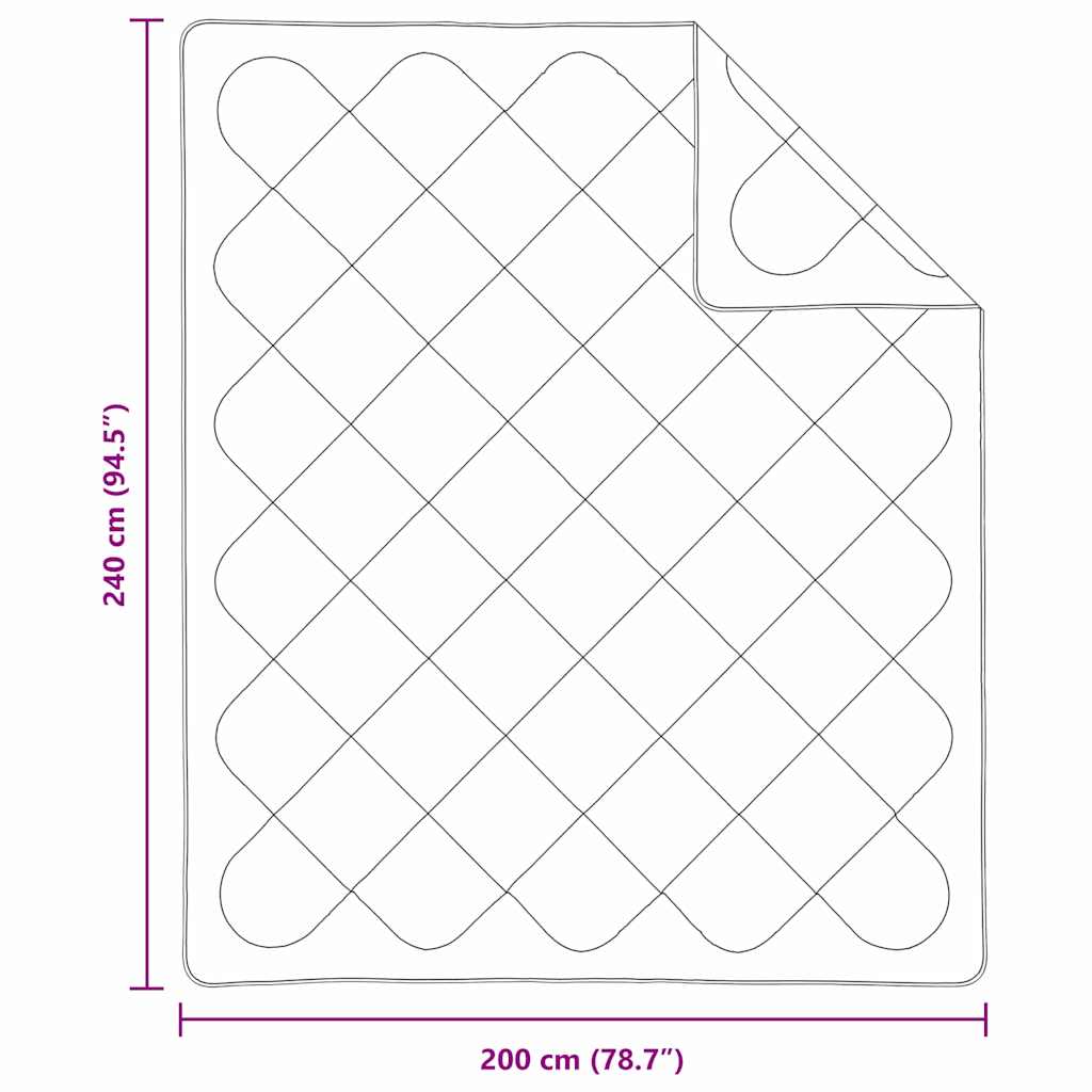 vidaXL Κουβέρτες & Κουβέρτες Λευκό 240 x 200 εκ. Μικροΐνες