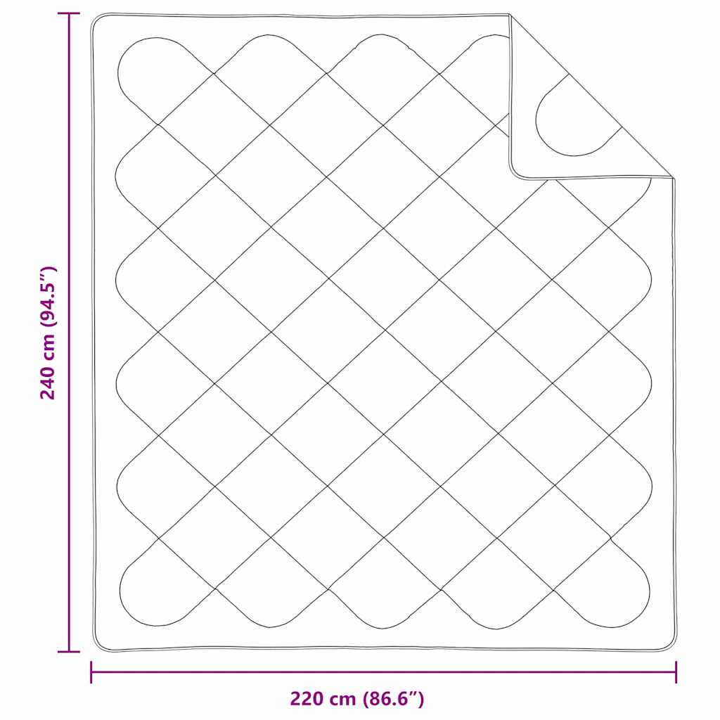 vidaXL Κουβέρτες & Κουβέρτες Λευκό 240 x 220 εκ. Μικροΐνες
