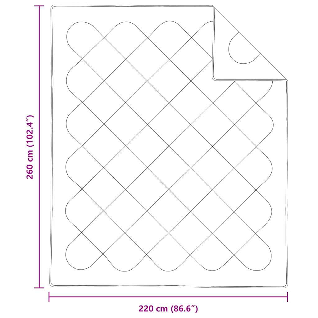 vidaXL Κουβέρτες & Κουβέρτες Λευκό 260 x 220 εκ. Μικροΐνες