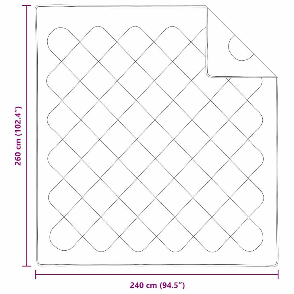 vidaXL Κουβέρτες & Κουβέρτες Λευκό 240 x 260 εκ. Μικροΐνες