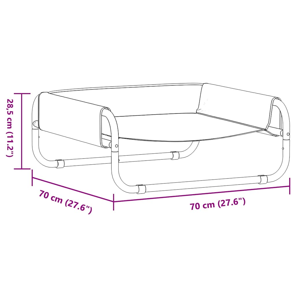 vidaXL Υπερυψωμένο Κρεβάτι Σκύλου Ανοιχτό Γκρι M Υφάσματος Oxford και Στερέος