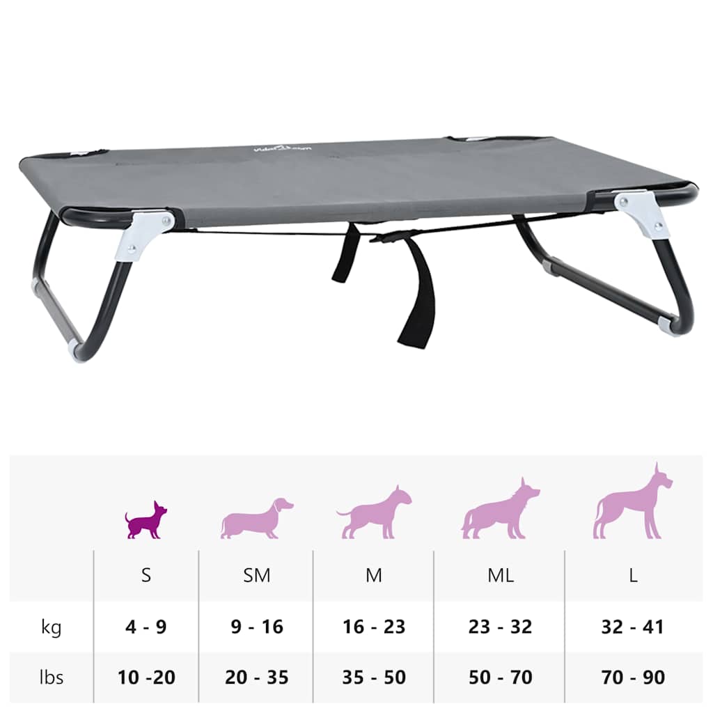 vidaXL Κρεβάτι Σκύλου Φορητό Ανοιχτό Γκρι από Πολυέστερ και Μέταλλο