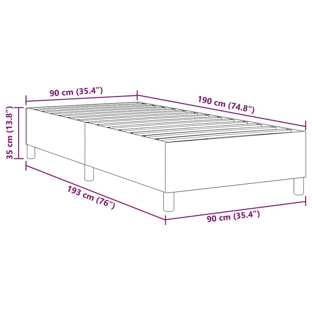 vidaXL Κρεβάτι Box Spring Ανοιχτό Γκρι Μοναδικό Κορντουρόι