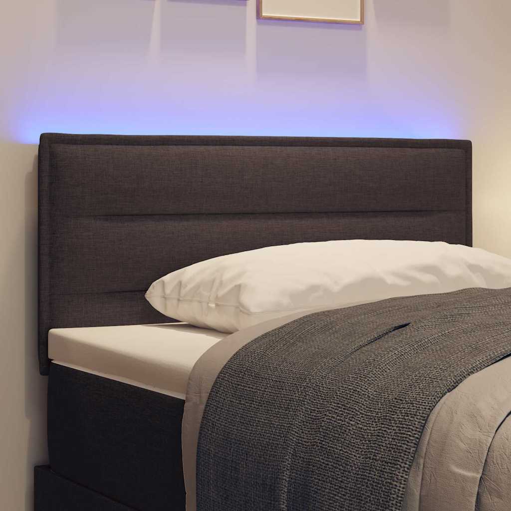 vidaXL LED κεφαλάρι Επιτοίχιο Σκούρο καφέ Σκούρο καφέ 80 cm ύφασμα