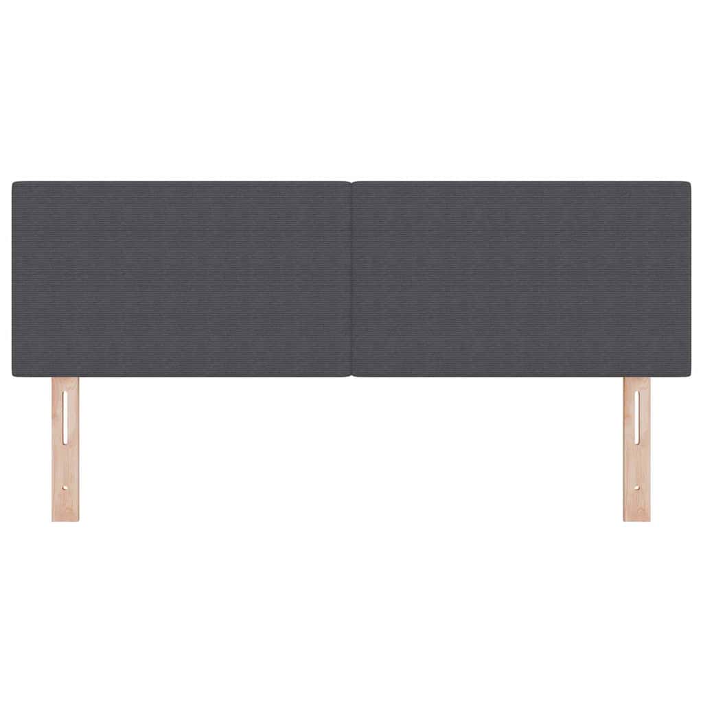 vidaXL LED κεφαλάρι Σκούρο Γκρι 144 cm Υφασμάτινο Κορντουρά