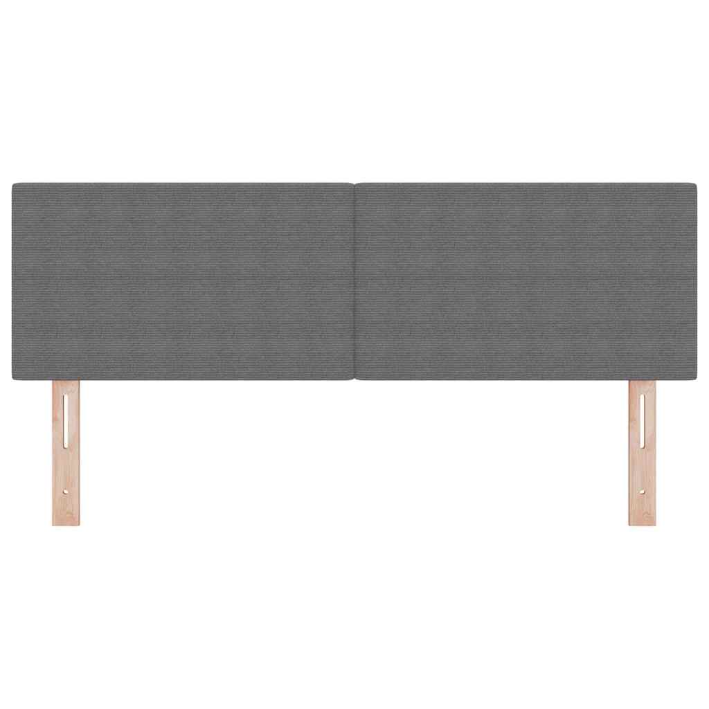 vidaXL LED κεφαλάρι Ανοιχτό γκρι 160 cm Υφασμάτινο Κορντουρά