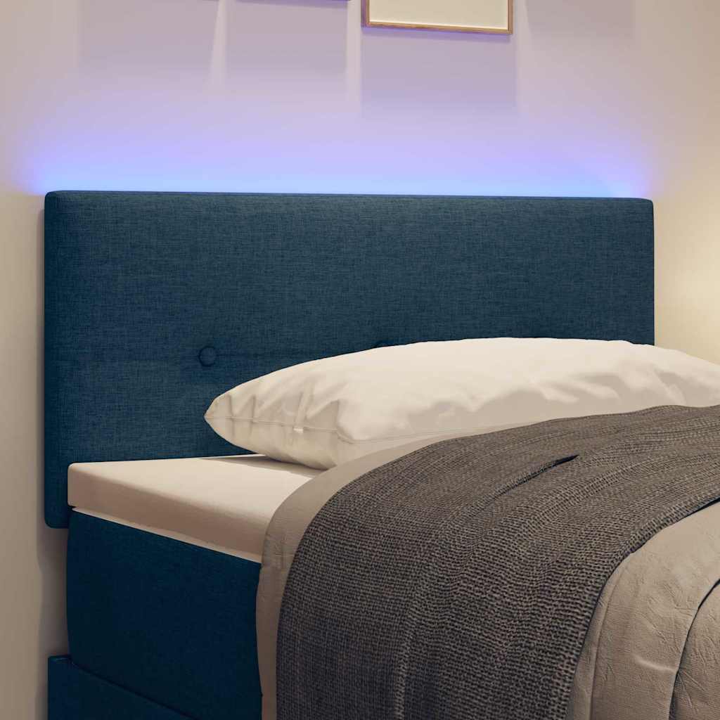 vidaXL Κεφαλάρι LED με Κουμπιά Μπλε 90cm Υφασμάτινο