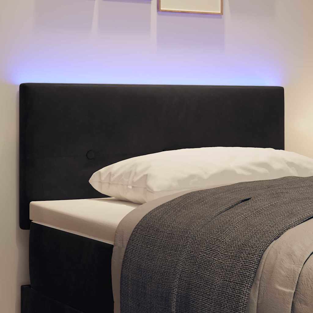 vidaXL LED Κεφαλοβάρος Με Κουμπιά Μαυρο 90 εκ Βελούδο
