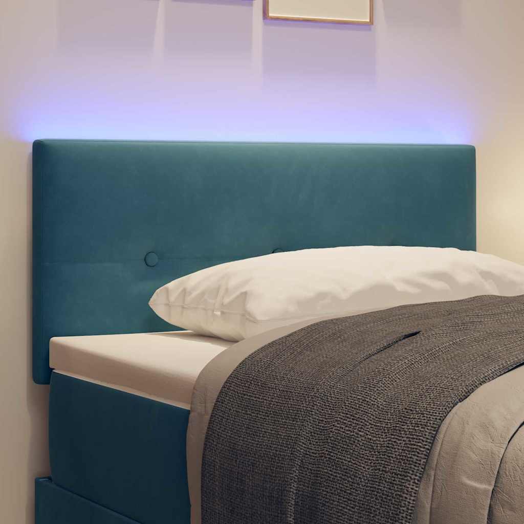 vidaXL LED Κεφαλάρι Με Κουμπιά Σε Μπλε Χρώμα 90 εκ Βελούδο