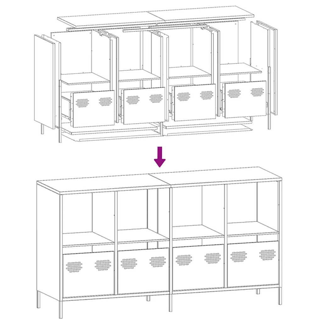 vidaXL Sideboard Μουστάρδα κίτρινη 135x39x73,5 cm Ψυχρής έλασης χάλυβα