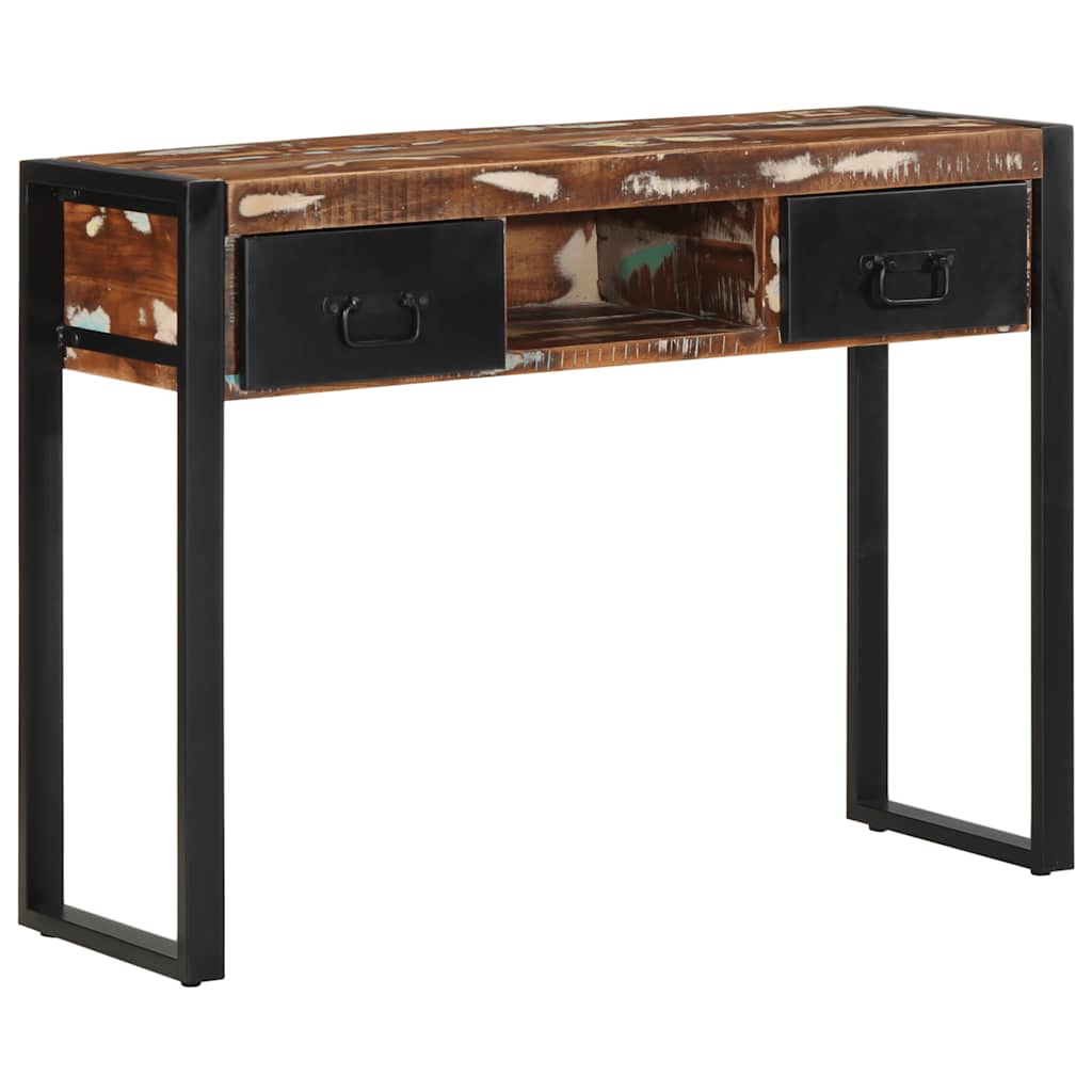 vidaXL Τραπέζι κονσόλας Πολύχρωμο 100x35x75 cm Στερεό ξύλο ανακτημένο