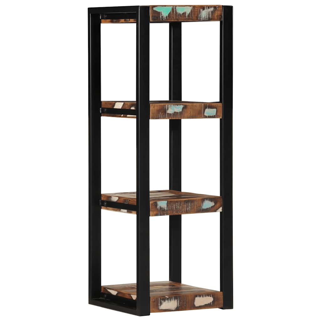 vidaXL Ράφι τοίχου Πολύχρωμο 35x35x100 cm Στερεό ξύλο ανακτημένο