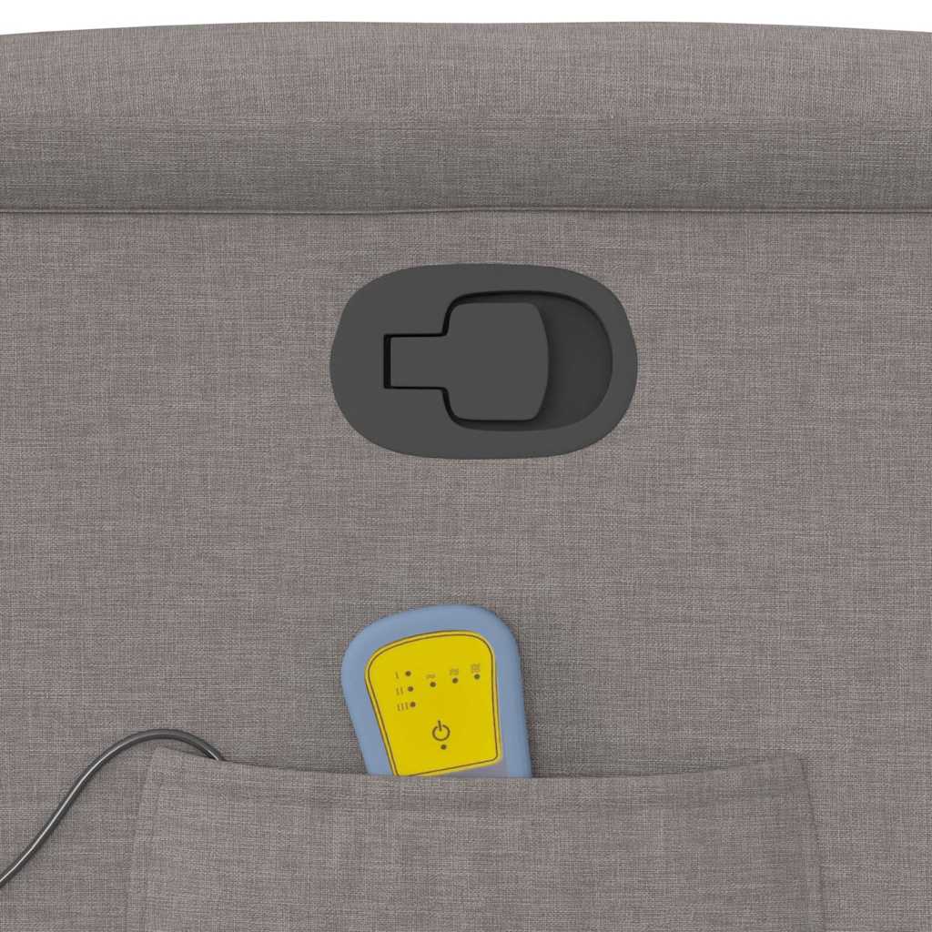 vidaXL Πολυθρόνα Μασάζ Ανακλινόμενη Taupe Υφασμάτινη